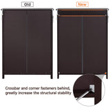 Topeakmart Bathroom Floor Cabinet Double Doors Free-standing Storage Cabinet with Adjustable Shelves, Anti-toppling Design, Espresso Topeakmart