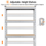 Yaheetech Storage Shelves 5 Tier Garage Shelving Heavy Duty Garage Shelves Adjustable Metal Shelving Unit Utility Rack Industrial Shelving for Warehouse Pantry Closet, 27.5"W x 12"D x 60"H, Silver Yaheetech