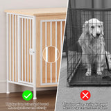 EasyCom 78" Dog Cage Furniture for 2 Dogs, Extra Large Double Dog Crate Furniture Large Breed, XXL Thick Wooden Dog Crate Furniture TV Stand, Sturdy Dog Kennel Furniture Dog Crate with Divider Beige EasyCom