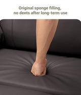 FinerFurnis Large Leather Manual Recliner Chair with Comfortable Arms and Built-in Cup Holders, Spacious 21.2 Inch Seat Width, Perfect for Living Room Relaxation and Entertainment FinerFurnis