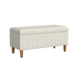 HomePop Malmo Decorative Storage Bench -Cream Chevron Woven HomePop