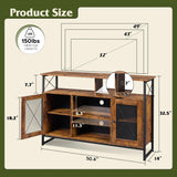 WLIVE TV Stand 55 inch TV,Tall Entertainment Center with Storage, Farmhouse Industrial TV Console for Bedroom Living Room, Rustic Brown WLIVE