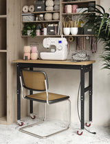 GarveeTech 60 Inch Work Benches for Garage, Adjustable Height Work Table with Power Outlets, 2000 LBS Capacity Rubber Wood Top Heavy Duty Workbench for Cutting Wood Woodworking Shop Home Office GarveeTech