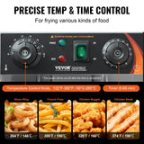 VEVOR Commercial Deep Fryer, Dual Tank 3000W Electric Countertop Fryer with Basket, 2 x 11.6Qt/11L Double Stainless Steel Oil Fryer with Oil Filtration, Time & Temp Control, for Kitchen Restaurant Use VEVOR