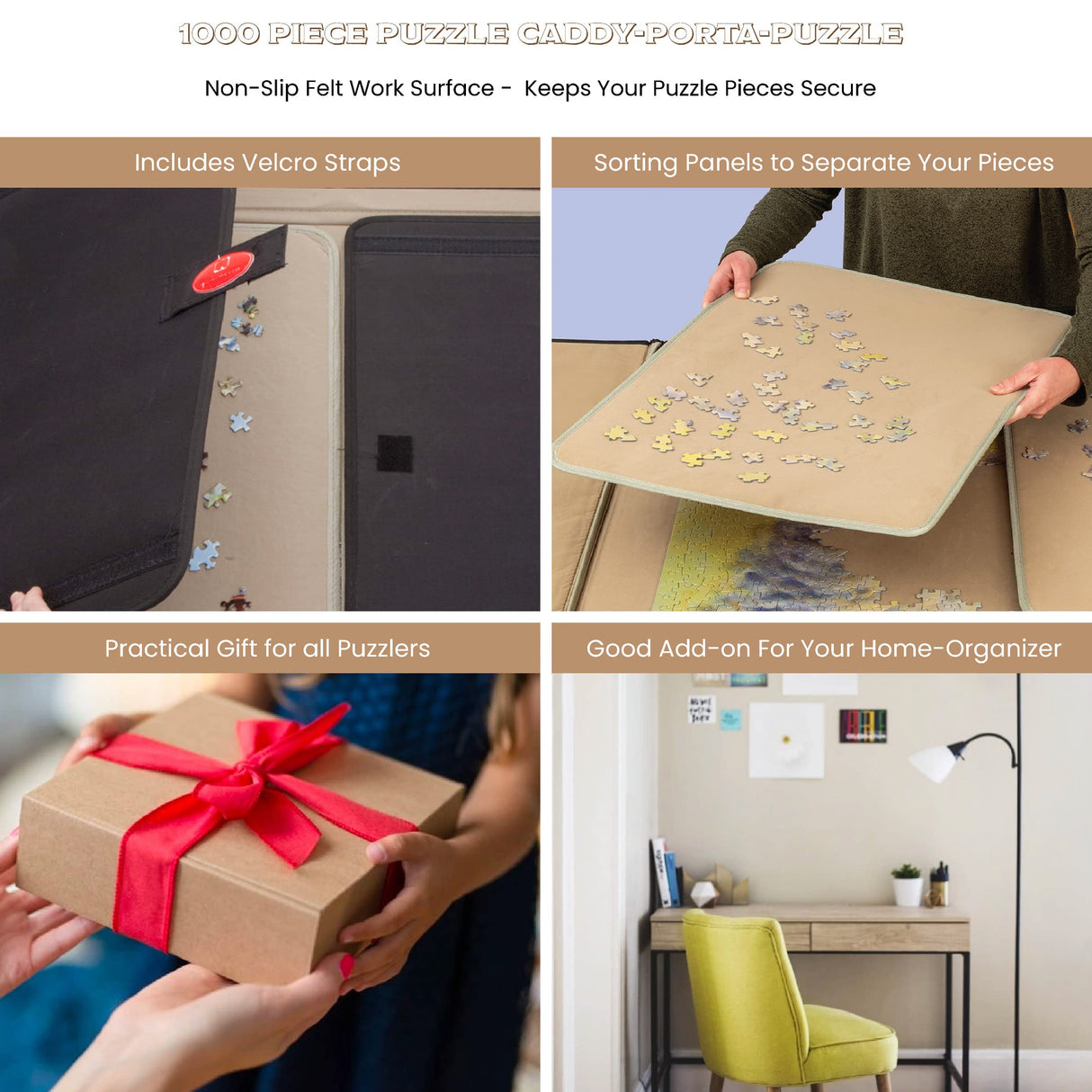 Bits and Pieces - 1000 Piece Size Porta-Puzzle Jigsaw Caddy - Puzzle Accessories - Puzzle Table - 22½" X 31½" Bits and Pieces