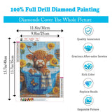LumiCraft Cow Diamond Art Kits for Adults, Sunflower 5D Diamond Painting Kits for Beginner, DIY Full Round Gemstone Art Kit, Gift Home Wall Decor 12x16 Inch LumiCraft