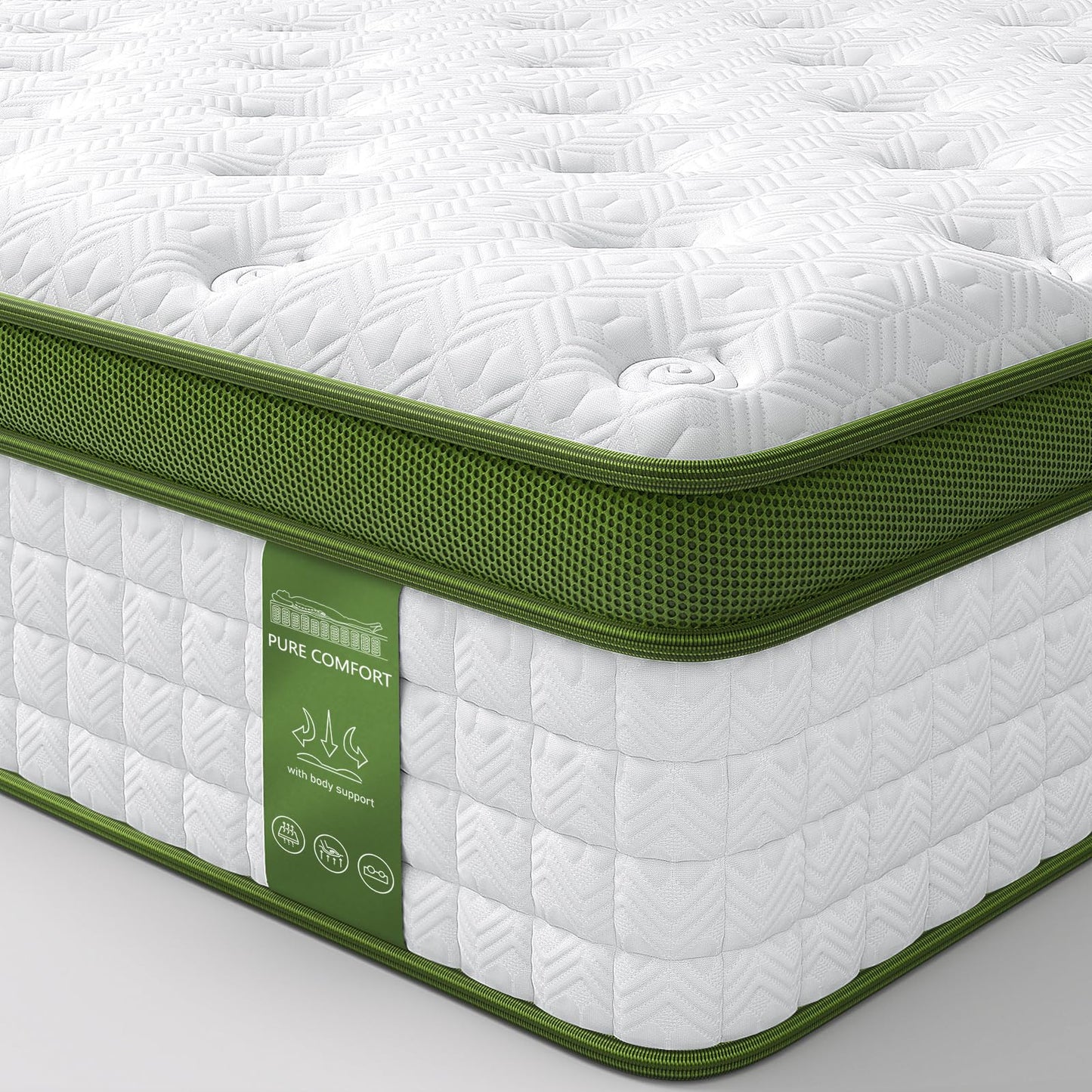 BedStory Queen Mattress, 14 Inch Hybrid Mattress Queen Size in a Box with Gel Memory Foam and Pocket Springs, Medium Firm Mattress, Pressure Relief & Motion Isolation, CertiPUR-Us Certified, No Odor