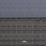 Outsunny 4 Piece Wicker Patio Furniture Set with Cushions, Outdoor Sectional Furniture with 2 Sofa, Loveseat, and Glass Top Coffee Table, Conversation Sofa Sets for Garden, Gray Outsunny