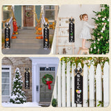 Sintuff Welcome Sign for Front Door Interchangeable Porch Sign with 24 Pcs Holiday Icons Home Farmhouse Welcome Outdoor Seasonal Rustic Sign for Spring Easter St Patrick's Day(Black) Sintuff
