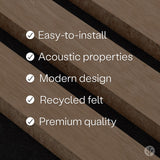 Slatpanel 2 Luxury Oak (Natural Core) Real Wood Veneer Wall Panels 94.49” x 12.6” (each), Interior Decor Sound Absorption Slatpanel