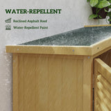 Outsunny 5' x 3' Wooden Outdoor Storage Cabinet, Garden Sheds & Outdoor Storage with Asphalt Roof & 2 Large Wood Doors with Lock, Yellow Outsunny