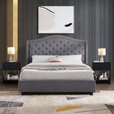 affeivul Modern Night Stand Set 2 with Drawer, Black Nightstand for Bedroom, Small End Table with Storage, Living Room/Bed Side Table with Drawer for Small Spaces, Fluted Cabinet Wood Nightstand affeivul