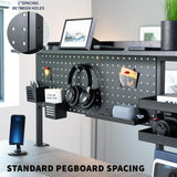 VIVO Steel Clamp-on 46 x 25 inch Desk Pegboard System with Storage Shelf and Accessory Trays, Multi-Purpose Office Organizer, Black, PP-PBSF46 VIVO
