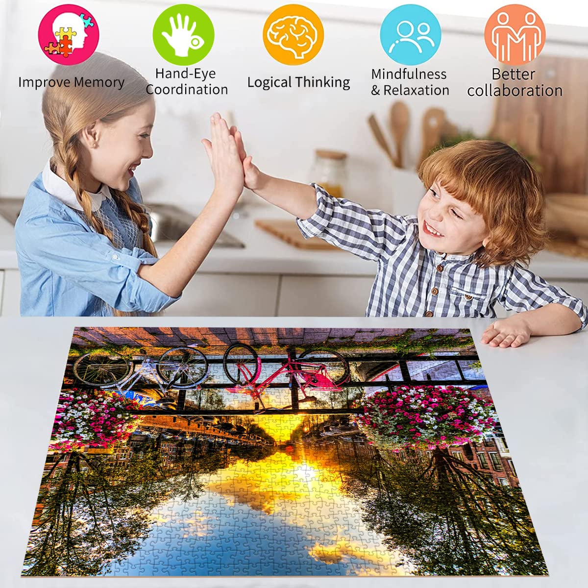 Jigsaw Puzzles for Adults 1000 Piece Puzzle for Adults 1000 Pieces Puzzle 1000 Pieces-Amsterdam Sunrise 1000 Piece Jigsaw Puzzles for Adults Gifts HUADADA