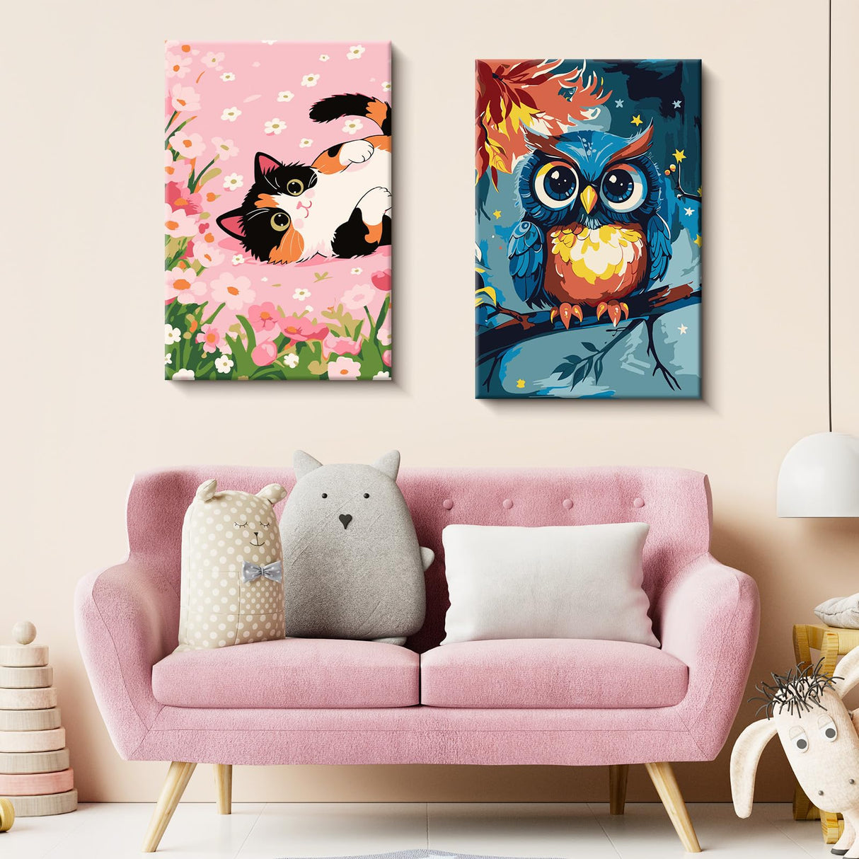 ZTOTZ Cats Paint by Numbers Kit for Kids Beginner,Funny Animal Paint by Numbers Kit for Adults Framed, Mini Number Artist Kits for Home Wall Decor (8X12 inch) ZTOTZ