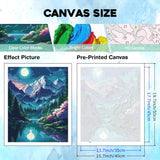 Paint by Number Adult Mountain,Canvas Paint by Numbers for Adults,Moon Painting by Numbers,Oil Painting Kit Perfect for Gifts and Home Wall Decor 16x20inch PHANTASYART