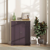 HOMCOM Sideboard with Solid Wood Countertop, Modern Kitchen Storage Cabinet, Coffee Bar Cabinet with 2 Drawers, Doors and Adjustable Shelf, Coffee HOMCOM