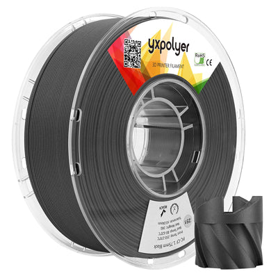 YXPOLYER PC-CF Filament Polycarbonate PC Carbon Fiber Engineering-Grade Filament 1.75mm 1kg with Reusable High-Heat Tolerant Spool
