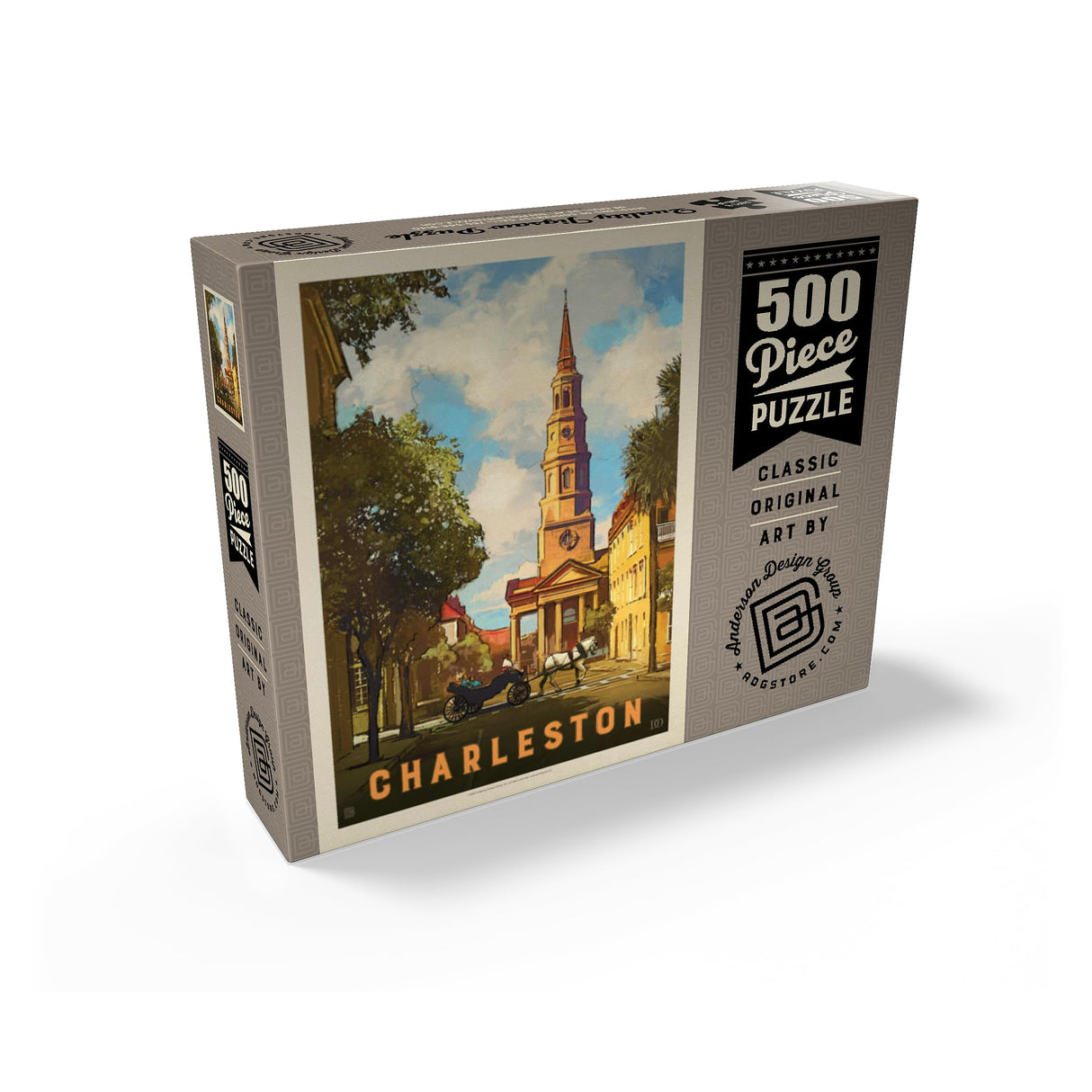 MyPuzzle Charleston, South Carolina: St Philip's Church, Vintage Poster - Premium 500 Piece Jigsaw Puzzle for Adults MyPuzzle.com
