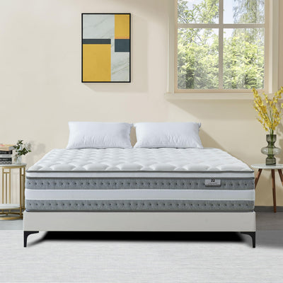 Naruchu Queen Mattress, 14 Inch Hybrid Mattresses in a Box, Individually Wrapped Pocket Coils for Isolate Motion, Gel Memory Foam, Medium Firm Support, Pressure Relief, CertiPUR-US
