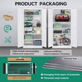 Letaya Metal Storage Cabinets with Lock Door,Steel Locker Garage Cabinets 5 Adjustable Shelves for Home,Office, Warehouse(White) Letaya