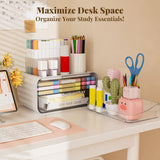 Delamu Bathroom Counter Organizer 2-Drawers 2-Tier Acrylic Makeup Organizer for Vanity Countertop, Skincare Perfume Storage, Easy Assembly, Ideal Gift for Women, Bath Linen Sets, Clear Delamu