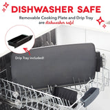 DASH Deluxe Everyday Electric Griddle with Dishwasher Safe Removable Nonstick Cooking Plate for Pancakes, Burgers, Eggs and more, Includes Drip Tray + Recipe Book, 20” x 10.5”, 1500-Watt - Aqua DASH