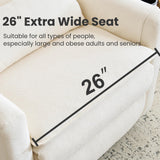 RUTOX Oversized Swivel Rocker Recliner with Adjustable Headrest, 26" Extra Wide Glider Recliner Nursery Chair with Double Cushion, Chenille Glider Rocking Chair for Living Room,Cup Holder,White RUTOX