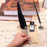 Trustela Calligraphy Set for Beginners, Wooden Dip Pen, Feather Quill, 19 Nibs, Ink Set, Gift Box Trustela