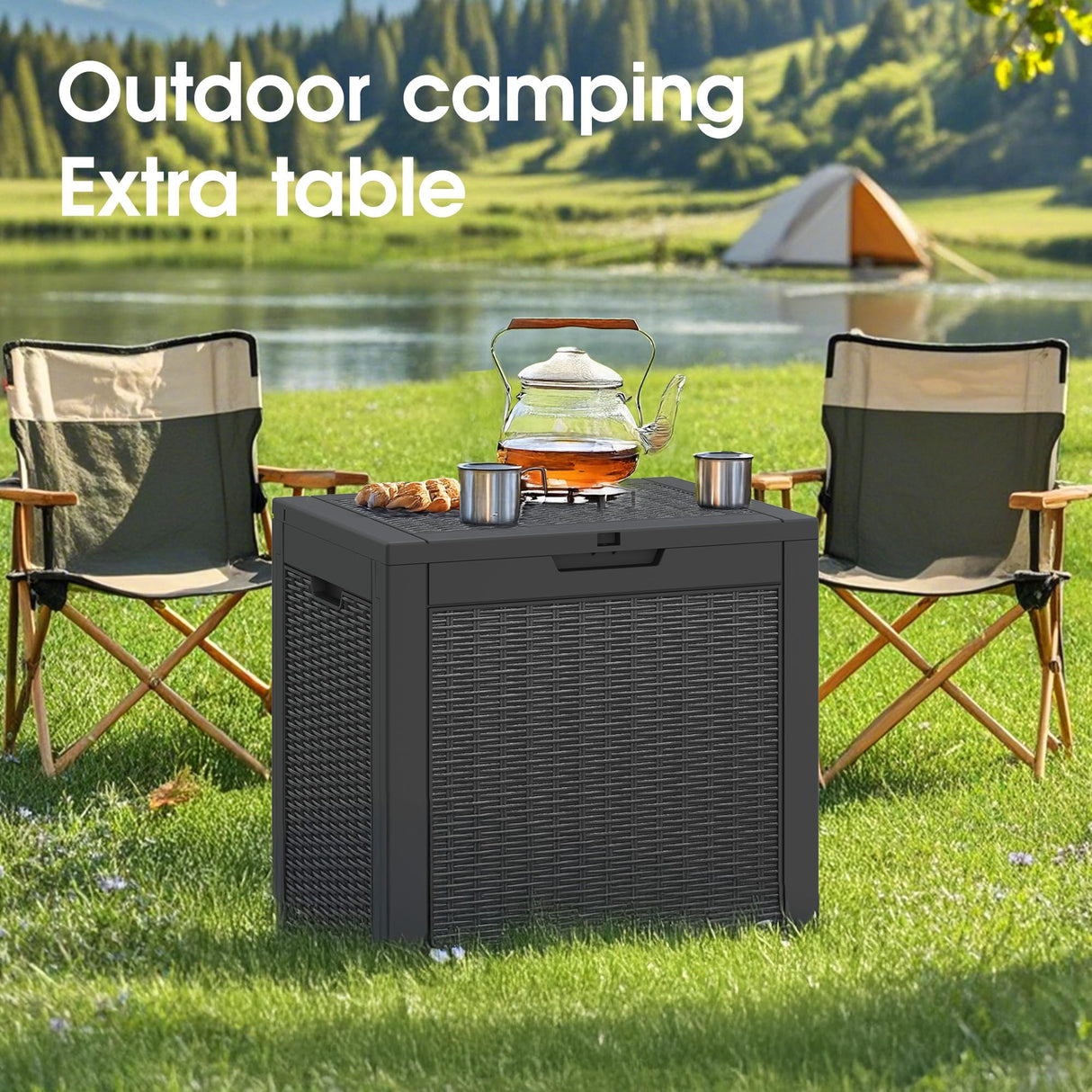 NUNU LAB 31 Gallon Outdoor Storage Box Waterproof,Indoor Outside Deck Box,Backyard Storage Bin For Package Delivery,Garden Tools,Patio Cushions,Pool Accessories,Storage Bench Lockable Lid NUNU LAB