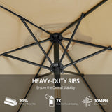Yaheetech Outdoor Patio Umbrella, 7.5ft Table Market Umbrella with Push Button Tilt and Crank & Sturdy Ribs UV Protection for Garden, Deck, Backyard, Pool, Tan Yaheetech
