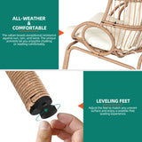 YITAHOME Outdoor Small Egg Chair, Patio Wicker Basket Chair with Strong Capacity Indoor Egg Chairs with High Back & Cushion Cocoon Chair for Bedroom, Outside (Beige) YITAHOME