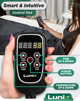 Lunix LX17 Portable Far Infrared Sauna Blanket for Home Relaxation - Temperature Range of 77-176°F - Infrared Sauna Anywhere, with Head Pillow, Detox Wrap, Hot Cold Gel Pack, Jet Black Lunix