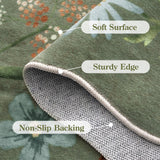 Lahome Floral Runners for Hallways, 2X6 Kitchen Runner Rug Ultra-Thin Soft Rug, Non-Slip Washable Rug Runner Stain Resistant Boho Rug Low-Pile Carpet Runner for ‎Laundry Bathroom Bedroom(2x6ft,Green) Lahome