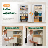 Letaya Metal Storage Cabinet with Lock Door Adjustable Shelf,72" Steel Lockers for Office, Home,School,Kitchen,Garage Tool Utility Cabinet (2 Door-White) Letaya