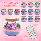 Unicorn Light-Up Terrarium Kit for Kids - LED Night Light Birthday Gift for Girls Ages 4-12 - DIY Arts and Crafts Kit lonfypeng