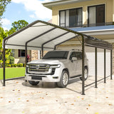 VIWAT Carport 10x15 FT Metal Carport with Enhanced Base Outdoor Heavy Duty Garage Galvanized Car Shelter for Pickup, Boat, Car and Tractors VIWAT