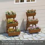 Kitsanery 3-Tiers Wooden Raised Garden Bed,Wood Planter Box for Vegetable,Flower Rack,Flower Pot Stands,Indoor Outdoor Gardening Planting Beds (Brown, Small) Kitsanery