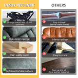 INZOY Massage Swivel Rocker Recliner with Heat and Vibration, Manual Rocking Recliner Chair with Vibrating Massage, Comfy Padded Overstuffed Soft Fabric Heated Recliner, Grayish Green INZOY