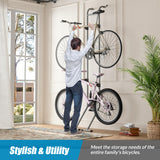 Suchtale 2 Bike Rack, Bicycle Rack, Bike Storage Rack for Garage, Gravity Bike Stand, Indoor Bike Organizer, Floor Vertical Bicycle Holder, Adjustable Wall Mount Cycle Hanger for Road Mountain Bikes Suchtale