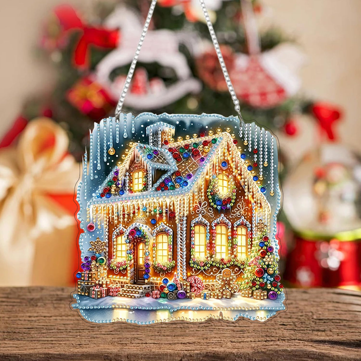 Decor for Home Diamonds Art kit Hanging Decorations, 3 Pack Christmas House Suncatchers Diamonds Painting Kit for Adult Gift Fall DIY 5D Diamonds Dots Special Crystal Diamond Halloween 7.8x7.8 inch Fairyland JinWenn