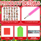 Xuhal 30 Pcs Christmas Diamond Painting Magnets Christmas Animal Diamond Art Magnet Kits for Adults Cute 5D Rhinestone Xmas Santa Hats Animal Refrigerator Magnetic Sticker for DIY Craft Fridge Gifts Xuhal