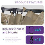 Tradesparker 10x10 Gazebo Replacement Mesh Walls,4-Sided Mosquito Screen Netting with 48Curtain Rings & 48Rail Hooks，Black (Universal Fit for Gazebo & Pergola) Tradesparker