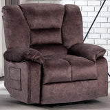 Fabric Lazy Boy Recliner Chair for Bedroom, Manual Reclining Chairs for Adults，Brown Recliner Chair with Adjustable Backrest & Foootrest/Overstuffed Cushion, Havy Duty (Brown) HRVEOCEI