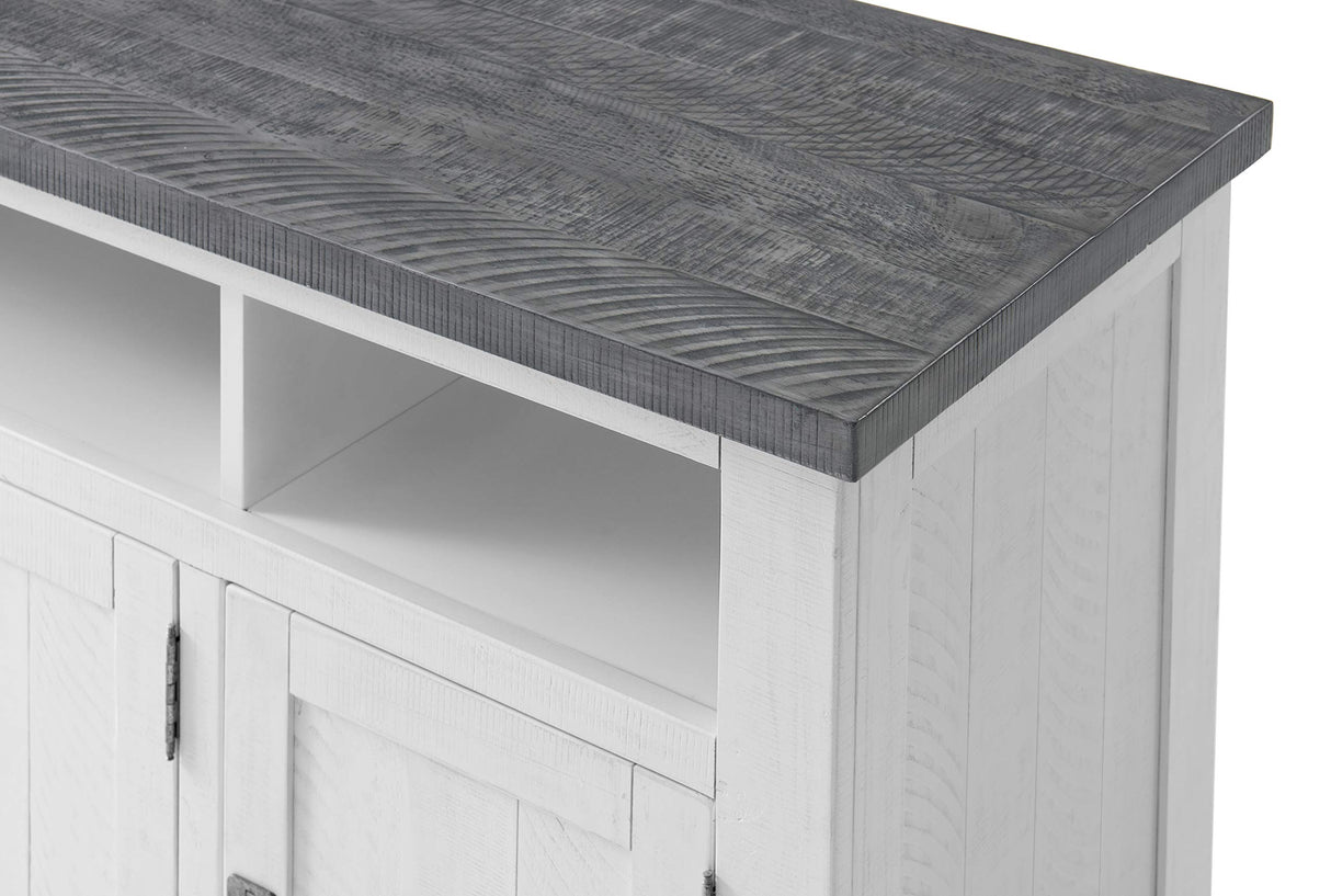 Martin Svensson Home Foundry 65" TV Stand, White Stain with Grey Top Martin Svensson Home