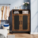 Tribesigns Shoe Cabinet with Doors, 20 Pairs Entryway Shoe Storage Cabinet with Removable Shelves & Open Top Shelf, 7 Tier Wooden Shoe Rack Organizer for Hallway, Brown & Black Tribesigns