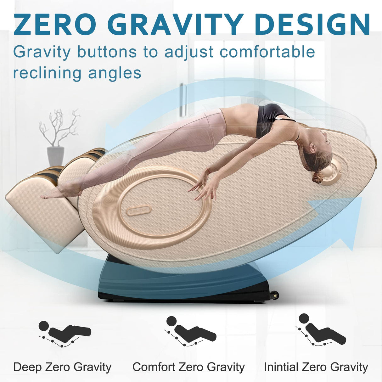 Massage Chair Blue-Tooth Connection and Speaker, Recliner with Zero Gravity with Full Body Air Pressure, Easy to Use at Home and in The Office BILITOK