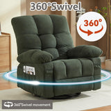 Oversized Recliner Chair & Massage Chair Recliner with Heat,Cozy Lazy Boy Recliners Chairs for Adults, Rocker Recliners Chairs&Manual Reclining with Adjustable Backrest,Pockets (Green) HRVEOCEI