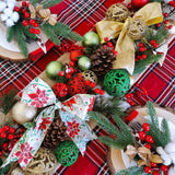 48 Yards Assorted Christmas Ribbons - Plaid, Bow, Wired, Mesh, Glitter, Tulle, Organza - 2.5" Wide For Wreaths, Garlands Winlyn