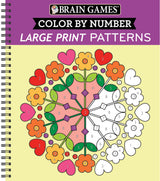 Brain Games - Color by Number - Large Print: Patterns (Stress Free Coloring Book) WoodArtSupply